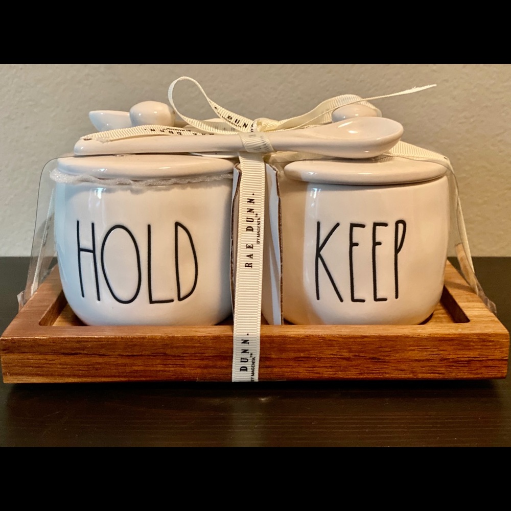 Rae Dunn Hold & Keep Jars with spoons